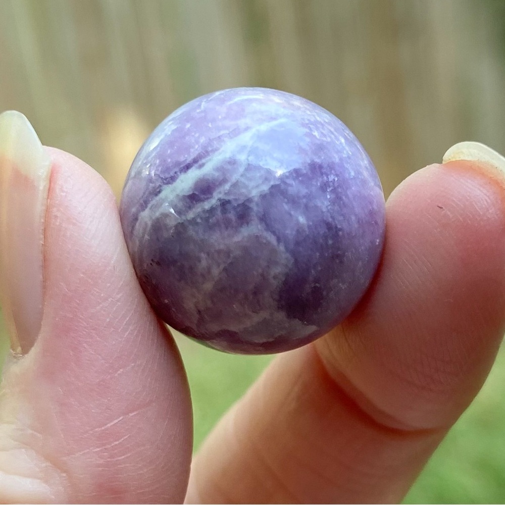 Lepidolite Crystal Sphere. Positive Vibration Energy Healing Spiritual Stone - Picture 9 of 12